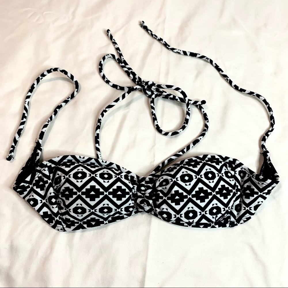 OP Bandeau Bikini Top - Tribal Print with Ruching